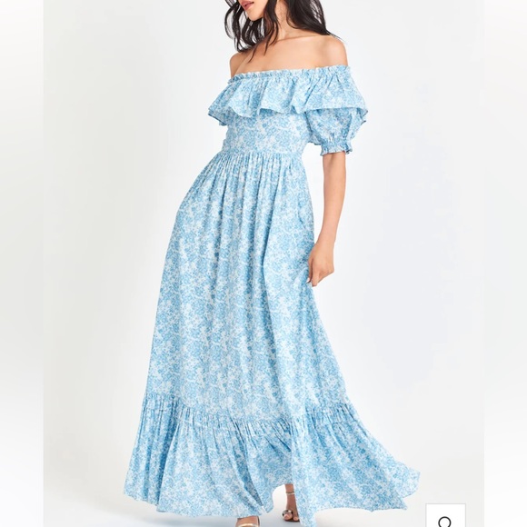 LoveShackFancy Dresses & Skirts - NWT LoveShackFancy Tara Maxi Dress in Spa Blue